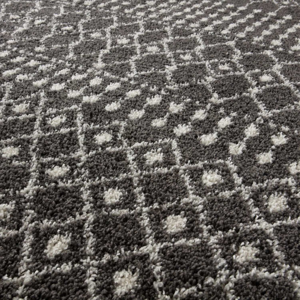 Moroccan Dark Grey Shaggy Rug