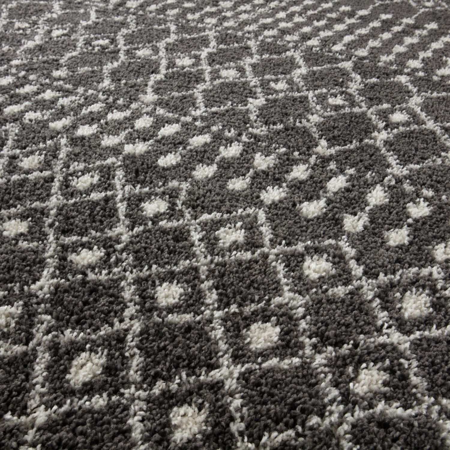Moroccan Dark Grey Shaggy Rug