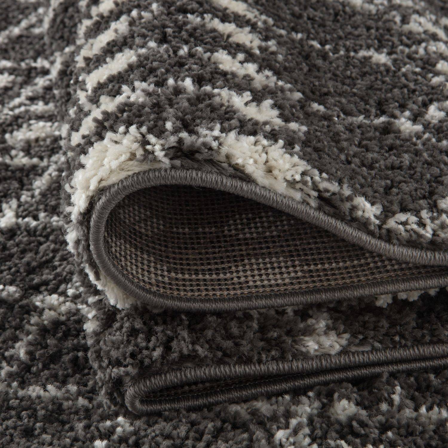 Moroccan Dark Grey Shaggy Rug