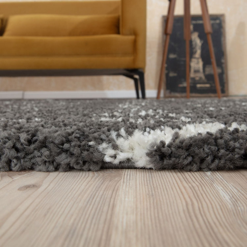 Moroccan Dark Grey Shaggy Rug