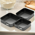 Set Of 3 Springform Square Cake Tins
