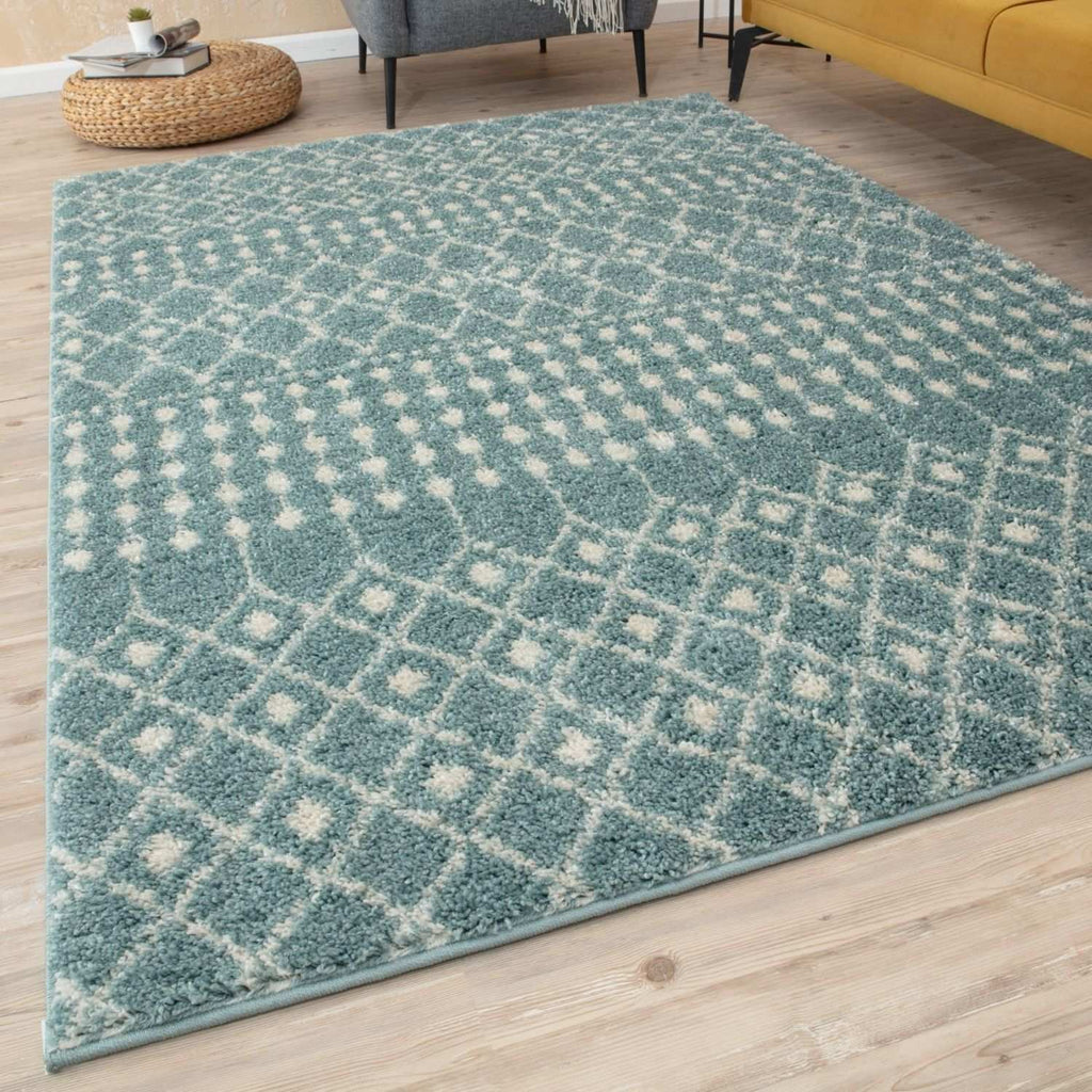 Moroccan Duck Egg Blue Shaggy Rug