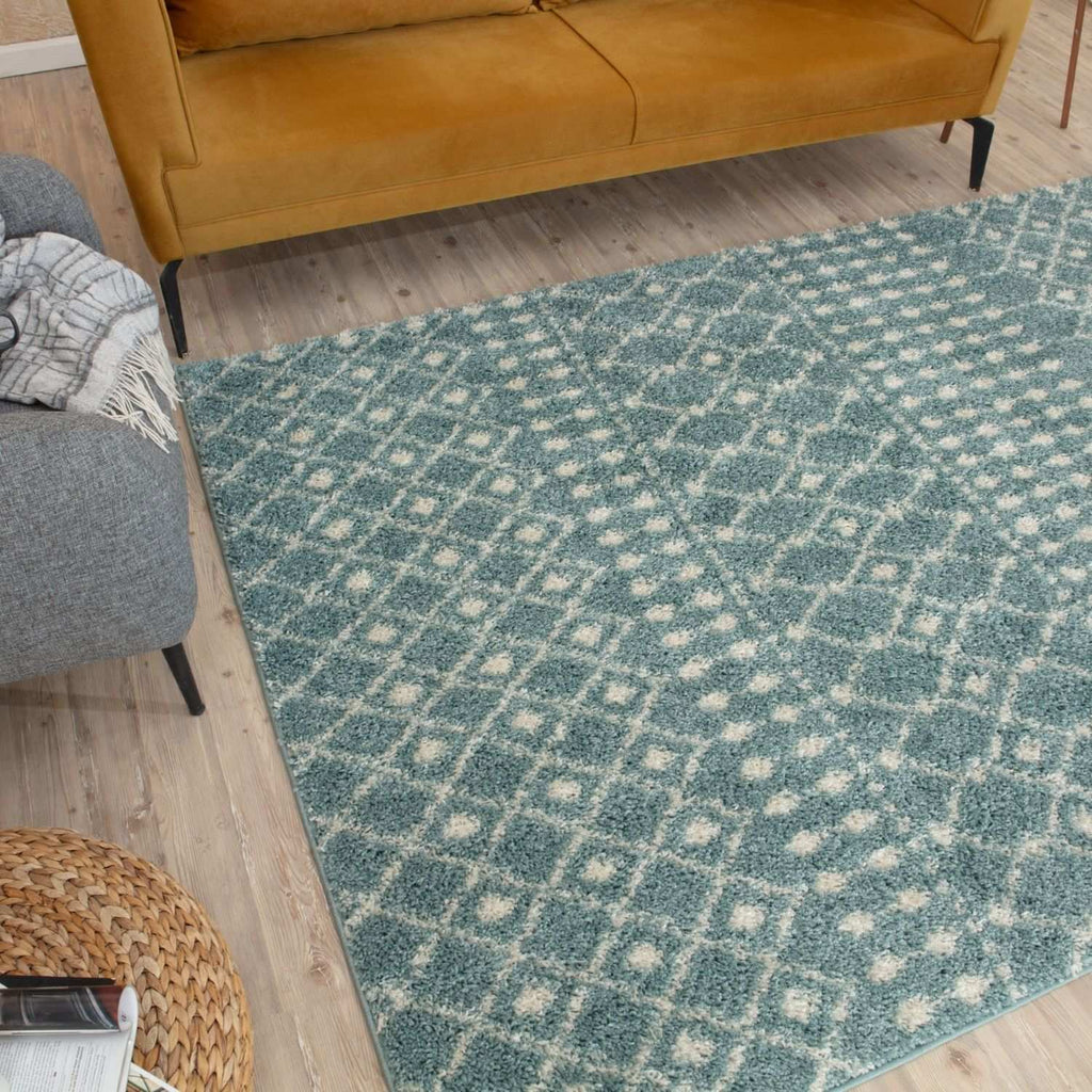 Moroccan Duck Egg Blue Shaggy Rug