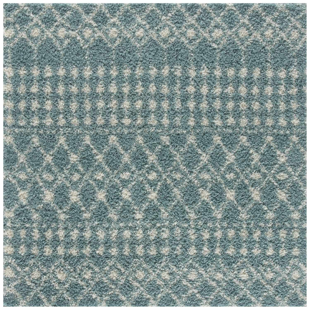 Moroccan Duck Egg Blue Shaggy Rug 120X120 cm