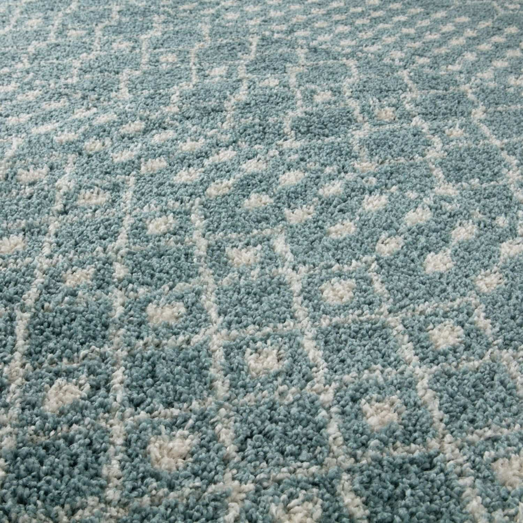 Moroccan Duck Egg Blue Shaggy Rug