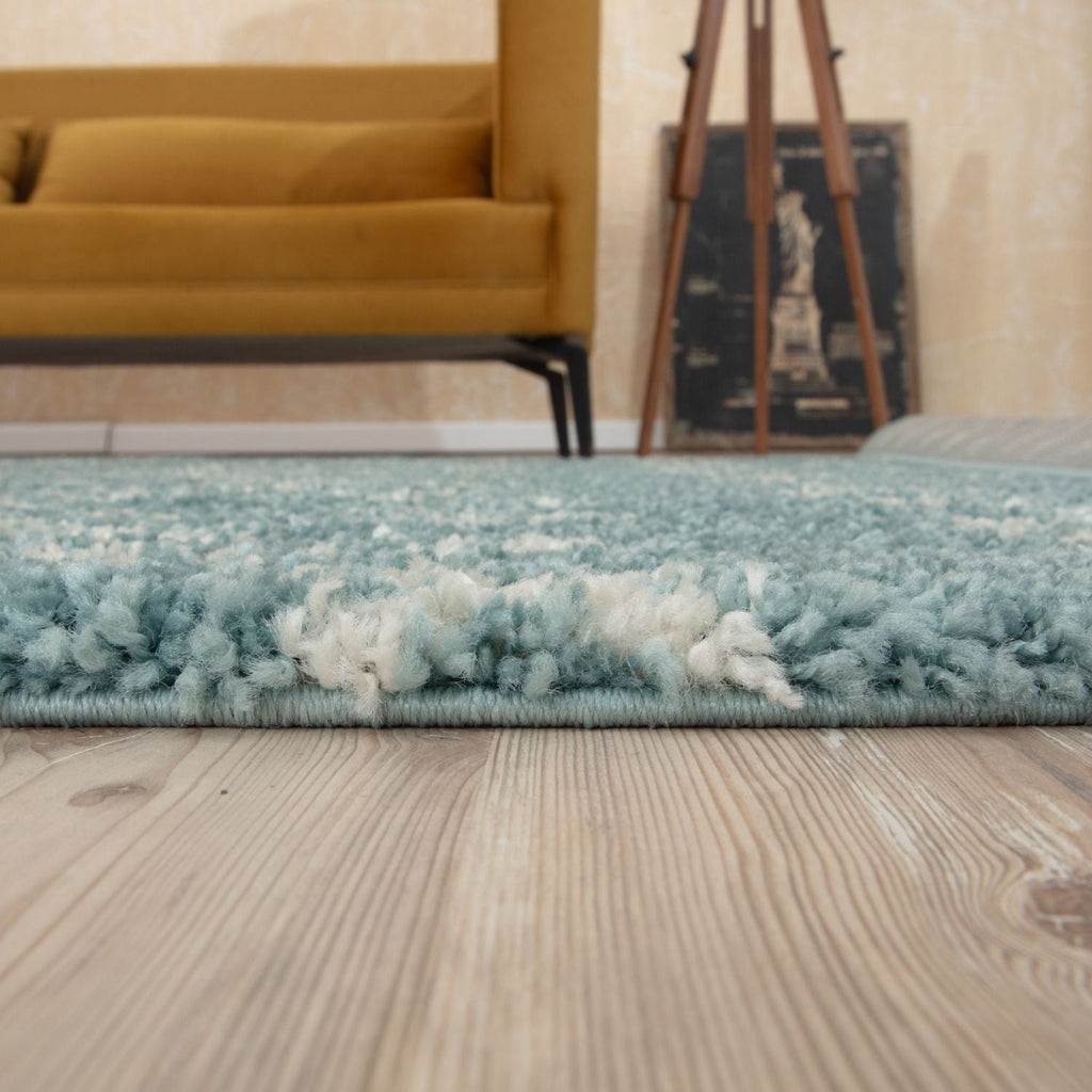 Moroccan Duck Egg Blue Shaggy Rug