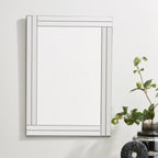 Bevelled Edge Wall Mirror with Double Line Frame