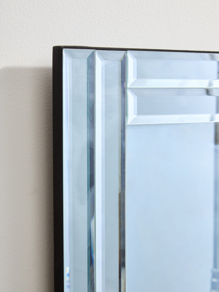 Bevelled Edge Wall Mirror with Double Line Frame