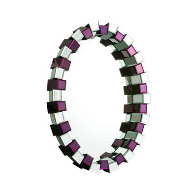 Purple Mirrored Glass Wall Mirror