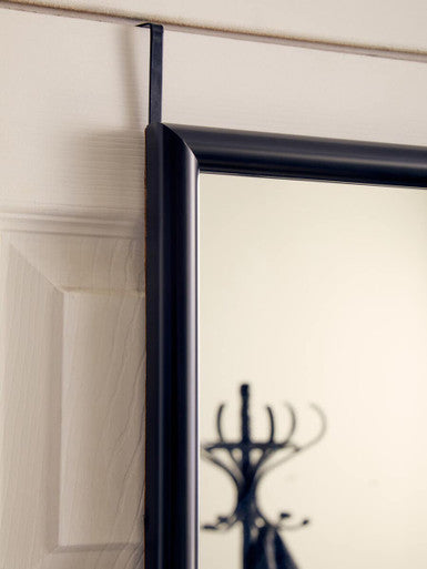 Black Plastic Frame Over Door Mirror