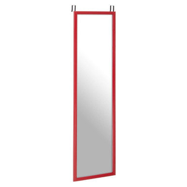 Red Plastic Frame Over Door Mirror