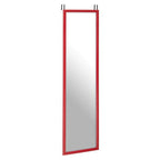 Red Plastic Frame Over Door Mirror