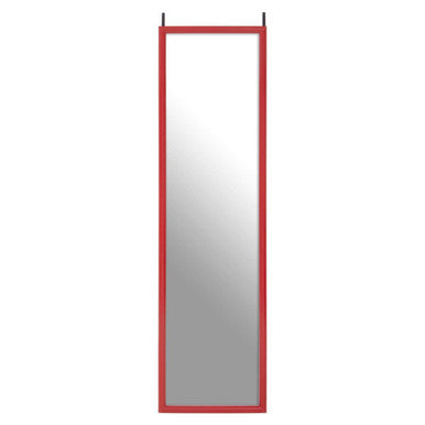 Red Plastic Frame Over Door Mirror