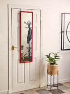 Red Plastic Frame Over Door Mirror