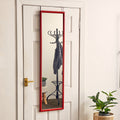 Red Plastic Frame Over Door Mirror