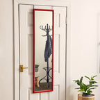 Red Plastic Frame Over Door Mirror