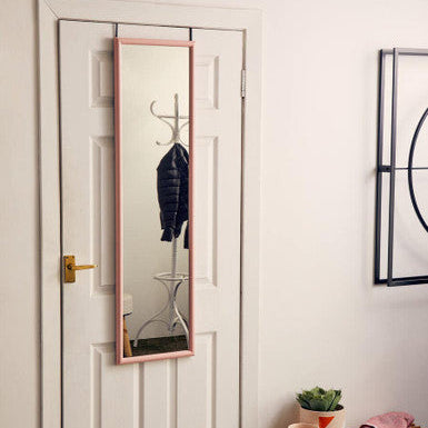 Pink Plastic Frame Over Door Mirror