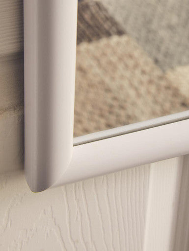 White Plastic Frame Over Door Mirror