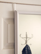 White Plastic Frame Over Door Mirror