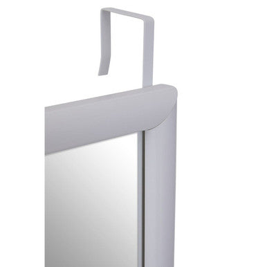 White Plastic Frame Over Door Mirror