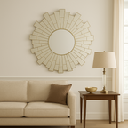 Sunburst Design Round Wall Mirror