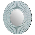 Silver Glass Wall Mirror with Fluted Frame