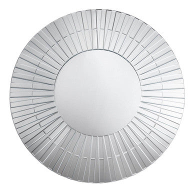 Silver Glass Wall Mirror with Fluted Frame