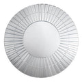 Silver Glass Wall Mirror with Fluted Frame