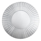 Silver Glass Wall Mirror with Fluted Frame