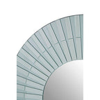 Silver Glass Wall Mirror with Fluted Frame