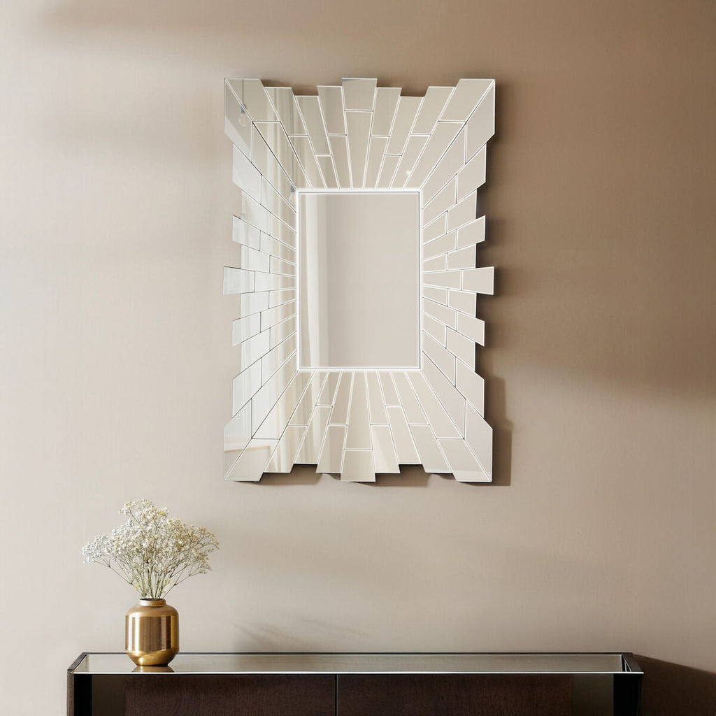 Angled Tile Rectangular Wall Mirror