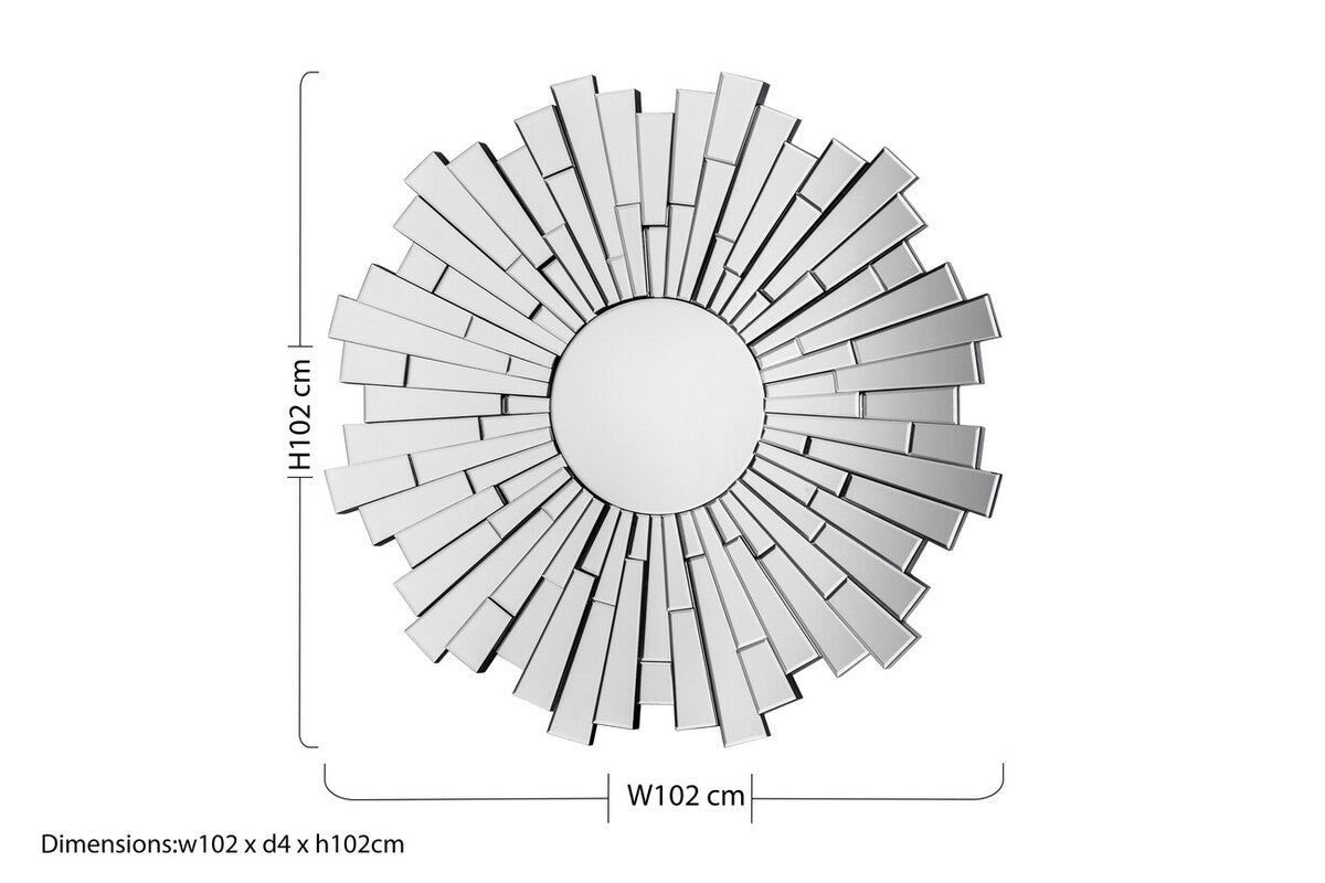Sunburst Round Wall Mirror