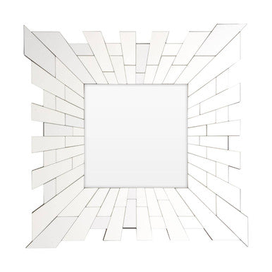 Angled Tile Square Wall Mirror