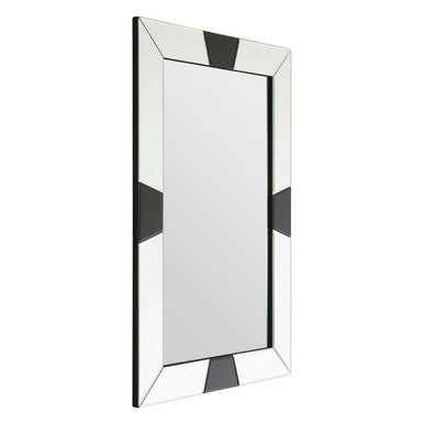 Black and White Bevelled Border Wall Mirror