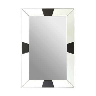 Black and White Bevelled Border Wall Mirror