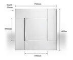 Bevelled Silver Square Wall Mirror
