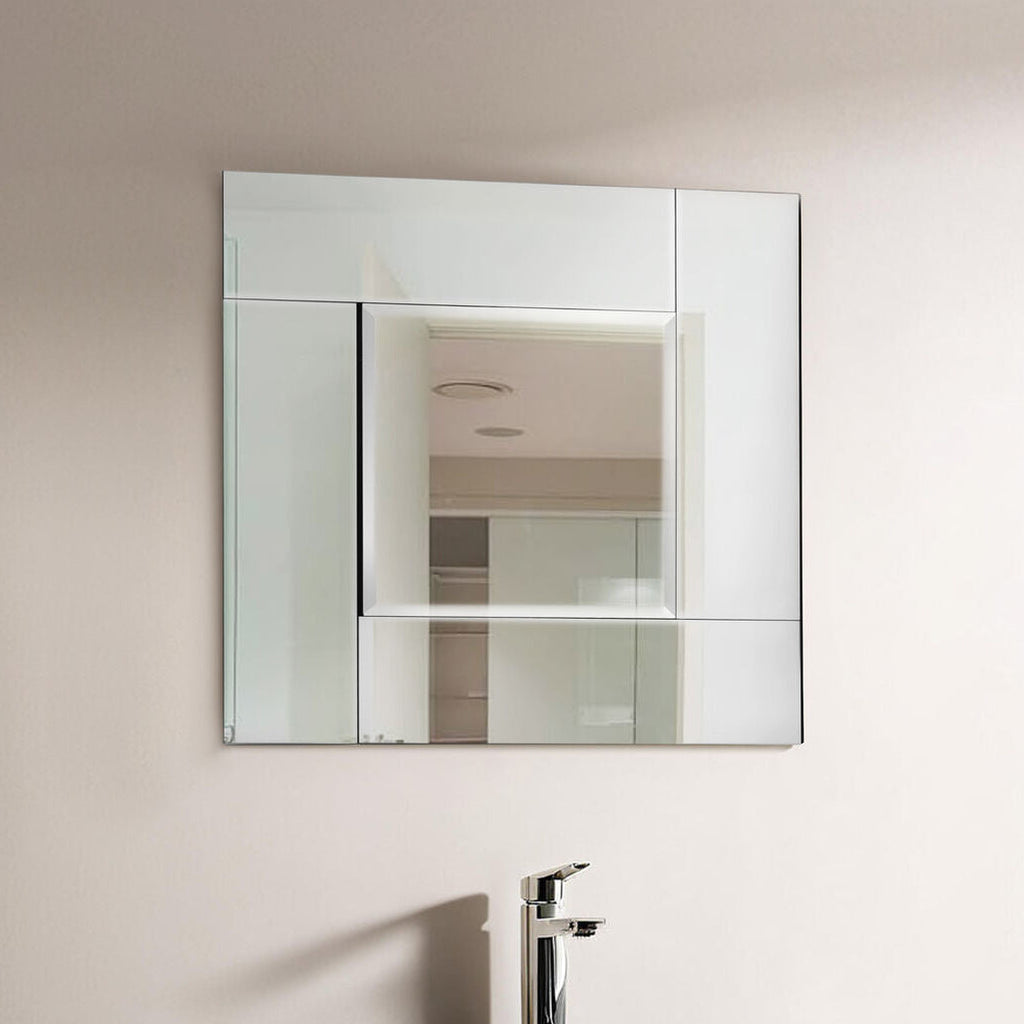 Bevelled Silver Square Wall Mirror