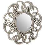 Silver Finish Swirl Round Wall Mirror