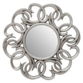 Silver Finish Swirl Round Wall Mirror