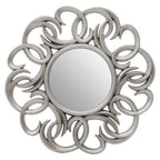 Silver Finish Swirl Round Wall Mirror