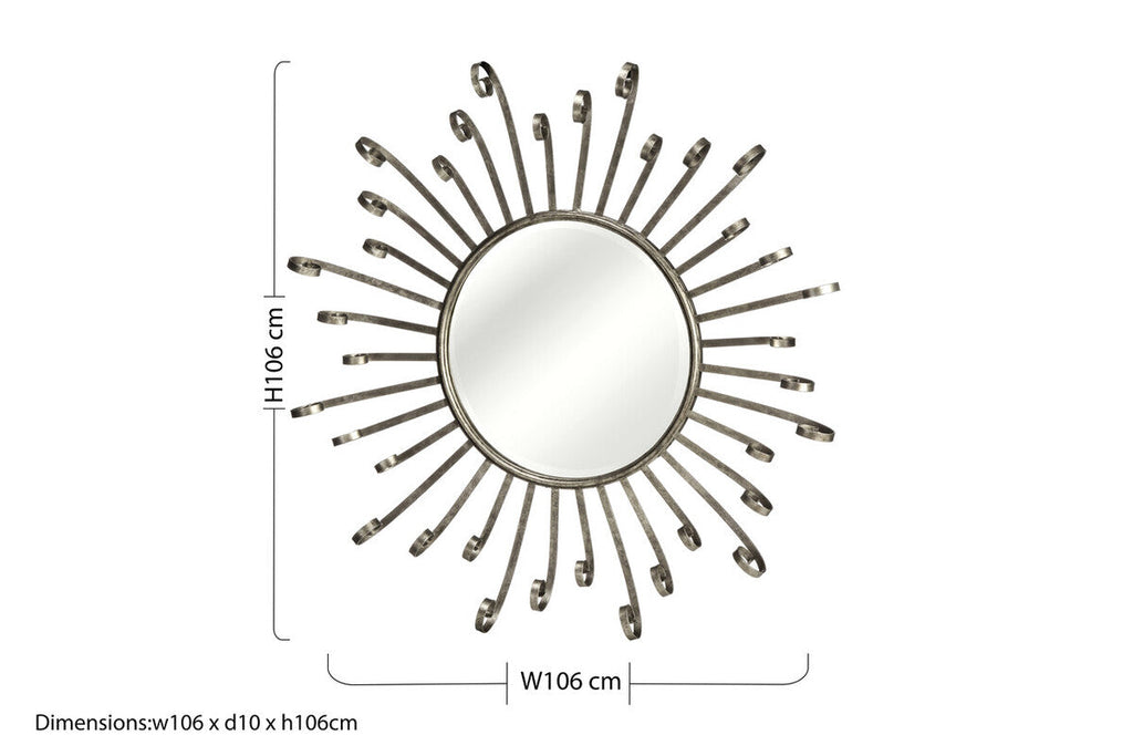 Spoke Style Wall Mirror