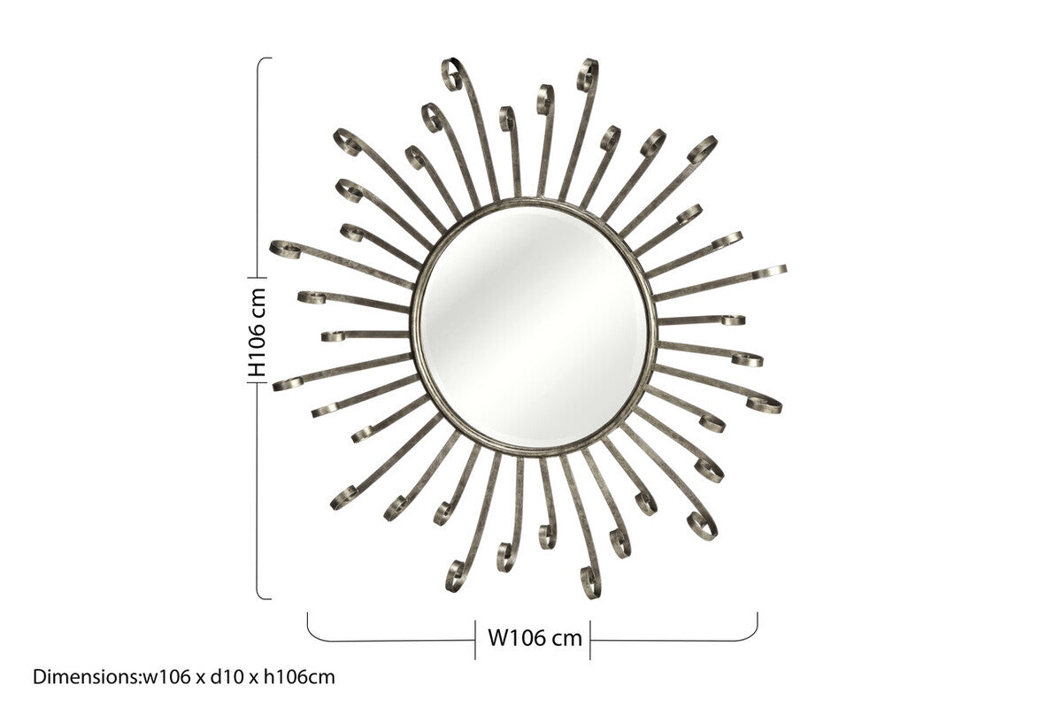 Spoke Style Wall Mirror