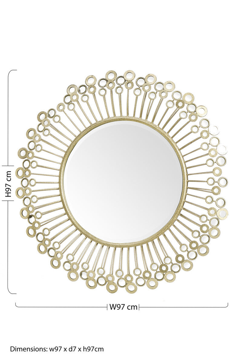 Mirrored Disc Detail Wall Mirror