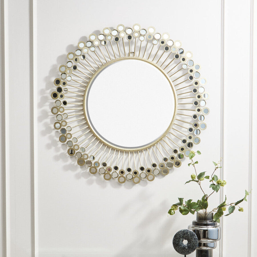 Mirrored Disc Detail Wall Mirror