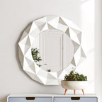 White High Gloss Round Wall Mirror