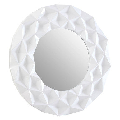 White High Gloss 3D Design Wall Mirror