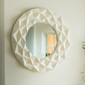 White High Gloss 3D Design Wall Mirror