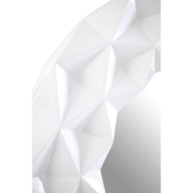 White High Gloss 3D Design Wall Mirror