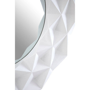 White High Gloss 3D Design Wall Mirror