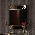 Small Wall Mirror with Black and Bevelled Frame